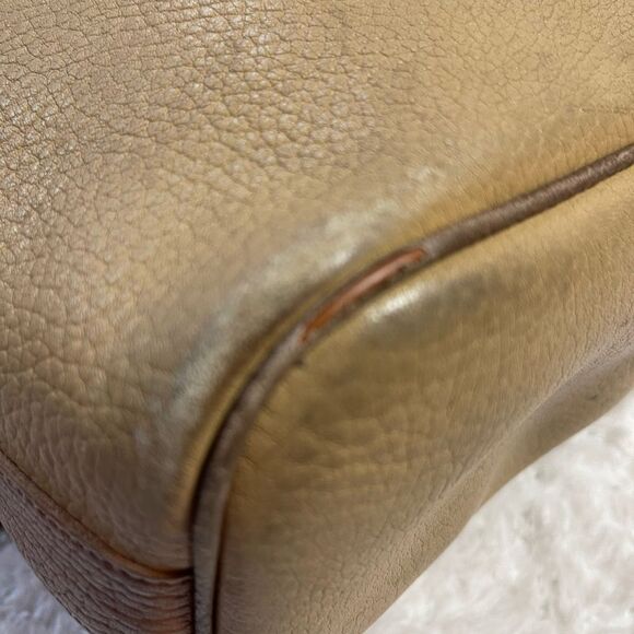 Dooney & Bourke leather khaki & brown Bucket bag Brass hardwares . - Picture 9 of 16